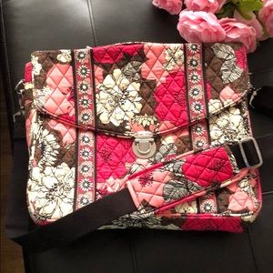 Vera Bradley Briefcase Messenger in Mocha Rouge